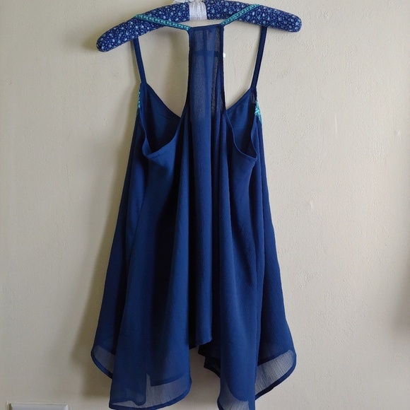 Maurices Blue Embroidered Racerback Blouse - Picture 5 of 9